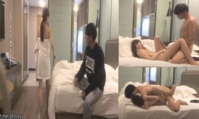 หนุ่มจีนตั้งกล้งรอแฟนอาบน้ำเสร็จก่อนที่จะไปเย็ดกันที่เตียง