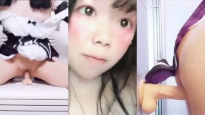 สาวชุดเมดหุ่นอวบแน่นเล่นเสียวขย่มเย็ดควยปลอม